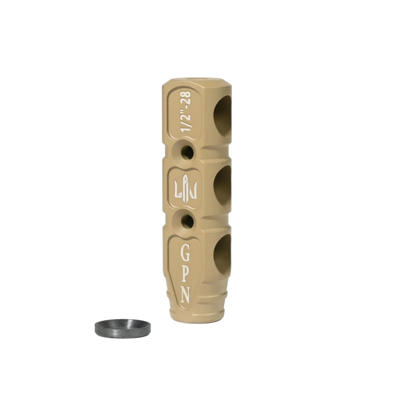 Titanium muzzle brake-compensator for AR-15, thread 1/2"×28