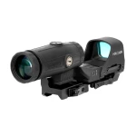 Приціл коліматора Holosun Open Reflex HS510C 2 MOA швидкознімний + збільшувач Holosun HM3X 3x на Weaver