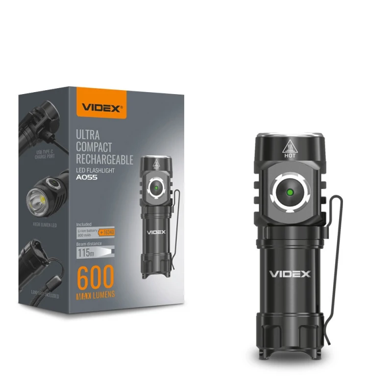 LED flashlight VIDEX VLF-A055 600Lm 5700K