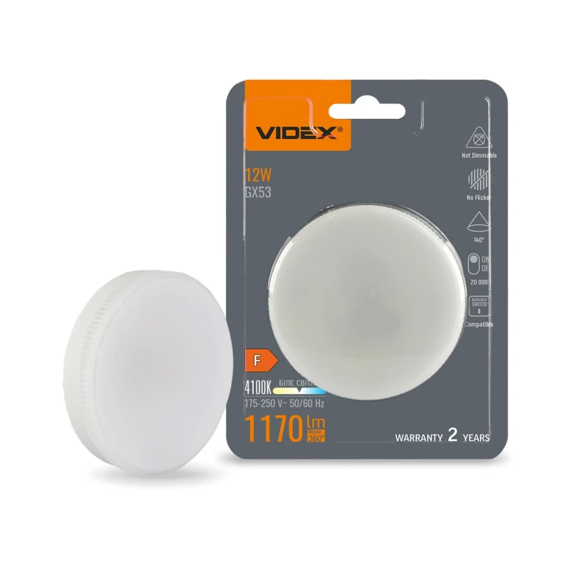 LED лампа VIDEX GX53 12W 4100K 220V